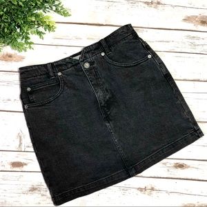 We The Free Black Denim Jean Mini Skirt Sz 28 US 6